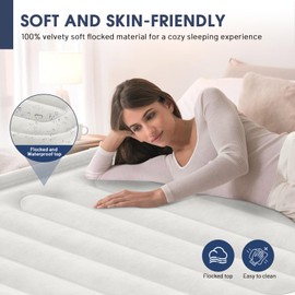 Air Mattress Queen With Built In Pump,18''Raised Blow Up Mattress 2 Mins Self-Inflation/Deflation,Upgraded Thicker Inflatable Mattress，Air Bed with Storage Bag for Guests,Home，Camping，660 lbs Max