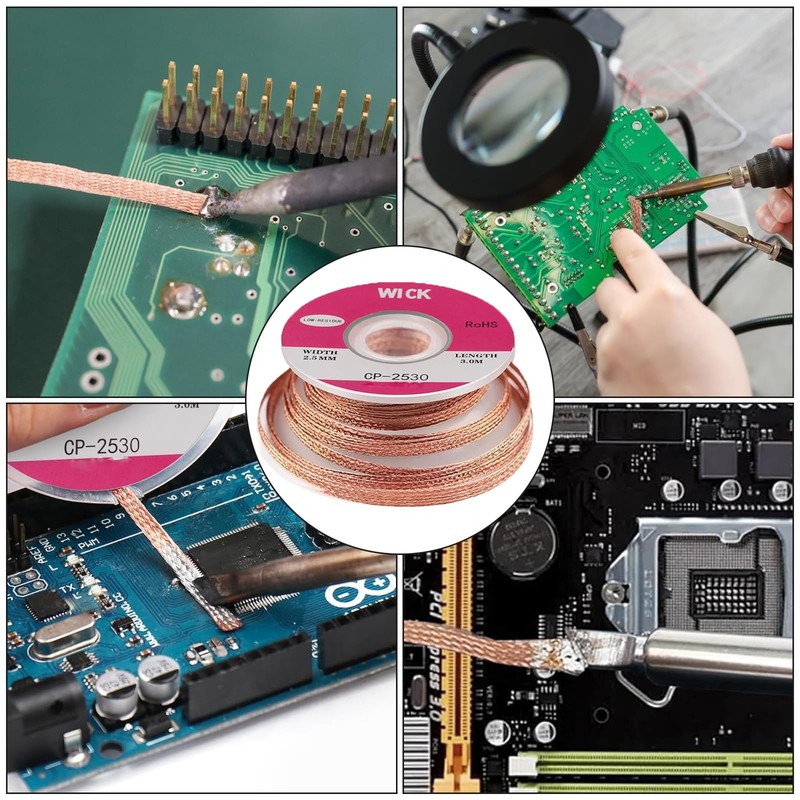 Solder Wick, Desoldering Wick with Flux No-Clean Electronic, Desoldering Braid