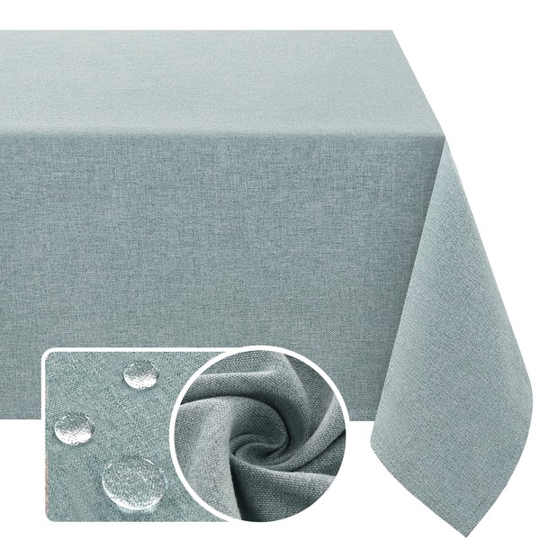 H.VERSAILTEX Linen Textured Tablecloth Rectangle 60 x 84 Waterproof Solid