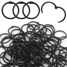 LOUZAGO 50 Pack 1 Inch Binder Rings, Black Book Rings Index Card Ring, Metal Ring Binder Clips Key Rings Paper Rings for Office, School, Home (Black, 1 Inch)