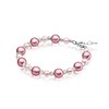 Baby Crystals 925 Sterling Silver Rose Pearl Bracelet for girls,