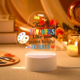 Woanger End of Year Gifts for Women 2025 Thank You Gifts for Teacher Acrylic Night Lamp Decor from Student(Art Teacher)