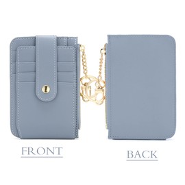 Women's Card Holder Wallet Card Case with Coin Compartment Women's Small Mini Wallet Women's Leather Wallet Men's Slim with 7 Card Slots (Blue)