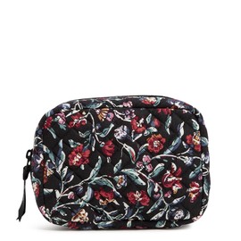Vera Bradley Women's Cotton Zip-Around Jewelry Organizer Case Travel Accessory, Perennials Noir, One Size