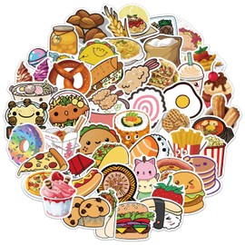 100PCS Waterproof Vinyl Fast Food Stickers Cute Dessert Decals for Laptops Skateboards Water Bottles Aesthetic Graffiti Kawaii Stickers Pack for Teens Adults Kids