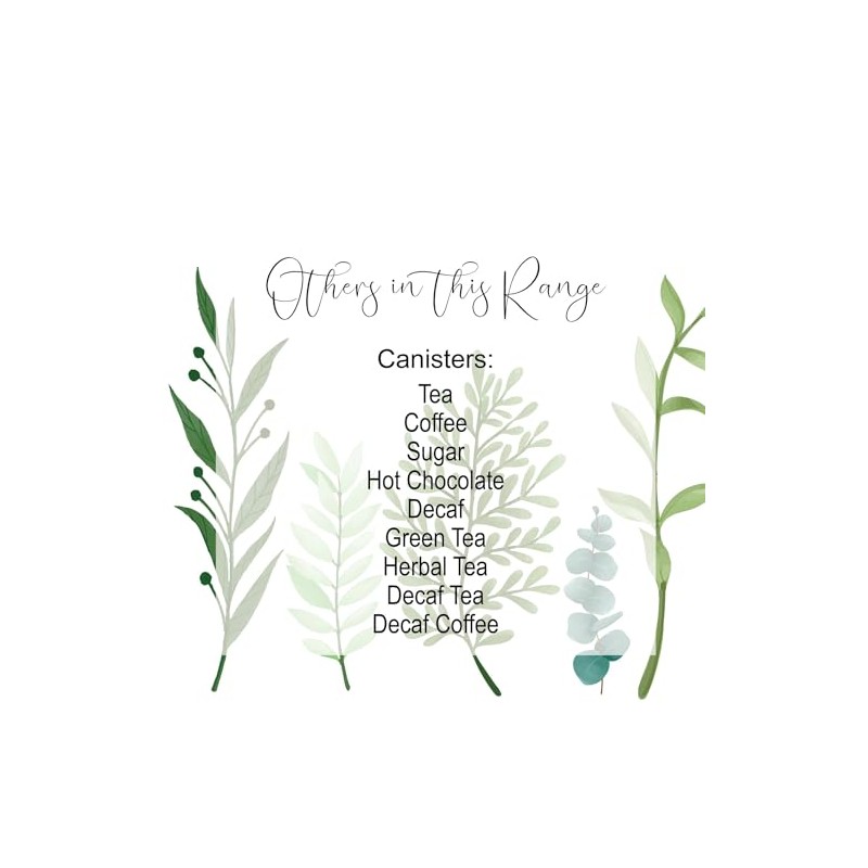 Green Leaves Decaf Coffee Storage Canister - Vibrant Foliage Kitchen