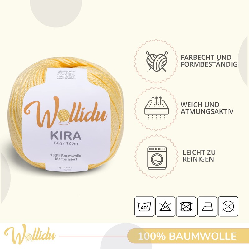 Wollidu Kira 100% Cotton for Knitting and Crocheting 4 x
