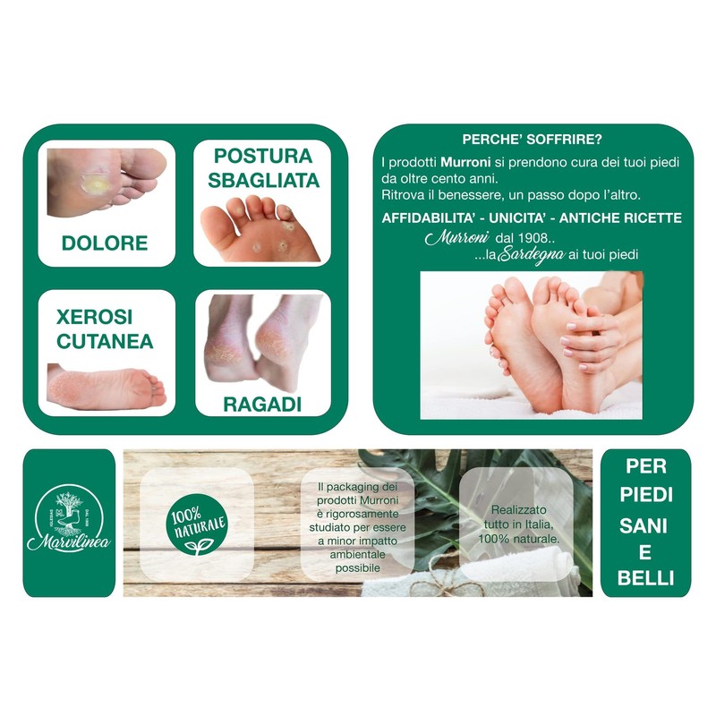 Murroni Removes calluses and calluses | Fireproof paste for feet