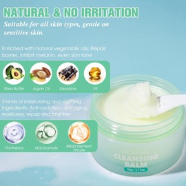 UCANBE- Bálsamo limpiador desmaquillante, bálsamo limpiador de 3,17 oz + 4 paños desmaquillantes de gran tamaño, maquillaje