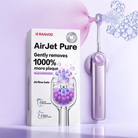 RANVOO AirJet P5 [New-Gen Bubble Brush | Zero Friction Deep Clean] Electric Toothbrush for Adults, 1000% More Plaque Removal & Gum Care, Soft Bristles, 90-Day Battery, Travel Case, Gift Choice, Purple