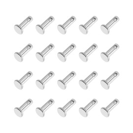 PATIKIL 3 x 8 Mm Single Hole Clevis Pins, 20 Pcs 304 Stainless Steel Flat Head Pin for Hitch Pin Lock Link Hinge Systems, Silver