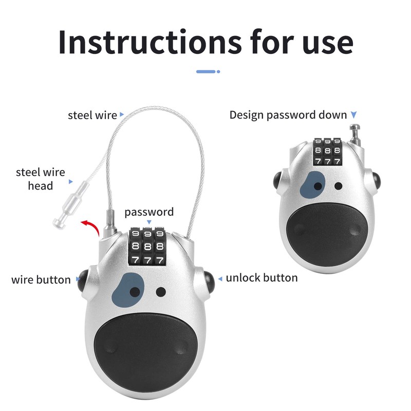 Newdeport Snowboard Lock: Bike & Luggage Combo 3 Digit Adjustable