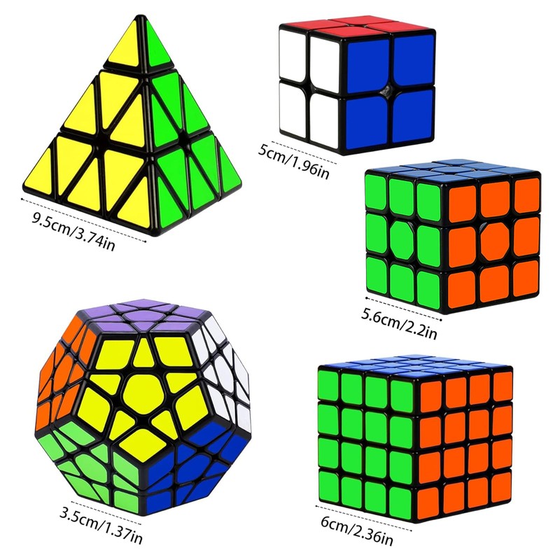 Coolzon Speed Cube Set 5 Pack Magic Puzzle Cubes Pyraminx