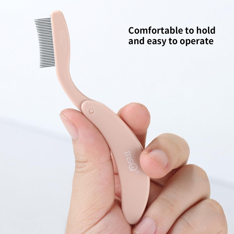 Folding Eyelash Comb Eyelash Separator Arc Designed Eyebrow Grooming Brush