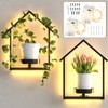 DTUQYX Wall Planters for Indoor Plants with Lights, 2 Pack