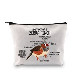 PYOUL Zebra Finch Lover Gift Anatomy of A Zebra Finch Makeup Bag Zebra Finch Mom Cosmetic Bag Zebra Finch Bird Owner Merch (A Zebra Finch Bag)