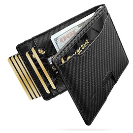 ECOZATU Slim Minimalist Wallet for Men- Money Clip Wallet | Bifold Men Wallets | RFID Blocking Wallet | Genuine Leather Wallets for Men | 12 Card Holder Mens Wallet | Mens Front Pocket wallet