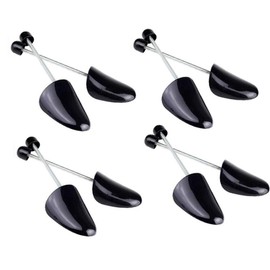 UPSTORE 4 Pairs Black Mens Plastic Adjustable Adult Shoe Tree Stretcher Boots Holder Shaper Support Practical Portable Shoe Support Good Shape Shoe Trees Shaping Organizer With Extension Spring Coil,