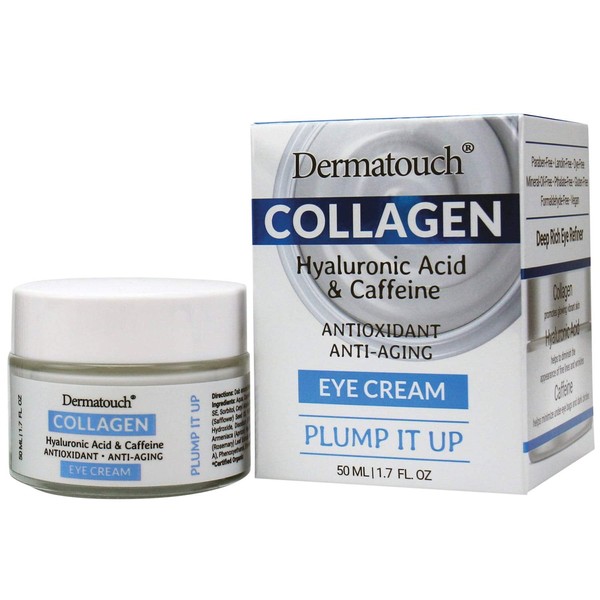 Dermatouch Collagen Eye Cream - Hyaluronic Acid and Caffeine Antioxidant Skin Treatment, Wrinkle Reducer, 1.7 Oz.