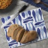 CounterArt Blue Fish 3mm Tempered Glass Cutting Board 10” x