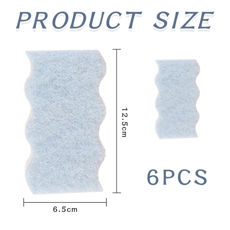 EOWVISN 6 Pieces Wavy Cleaning Sponge, Household Cleaning Tools, Oil