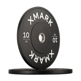 XMARK Olympic Premium Bumper Weight Plates for Olympic Barbbells, 10 lb Pair, Black Strength Training Bumpers, for Home, School Weight Rooms, and Club Gyms
