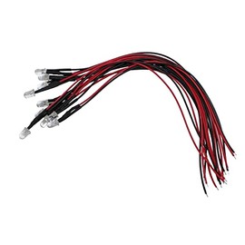 Lumonic 5 x super bright LEDs with resistor for 5 V applications - high power LEDs with connection cable for self-soldering DIY in red - diameter: