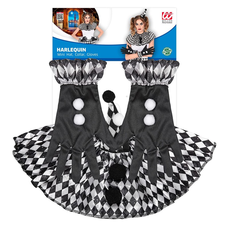 W WIDMANN MILANO Party Fashion 29342 Harlequin Fancy Dress Set,