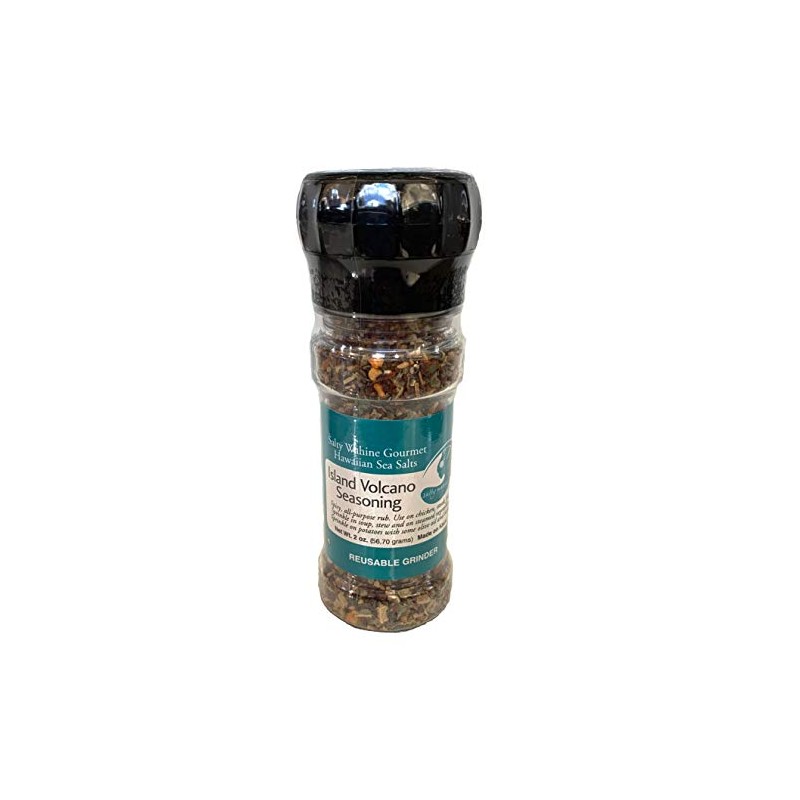 Salty Wahine Gourmet Hawaiian Sea Salts (Island Volcano, Reusable Grinder)