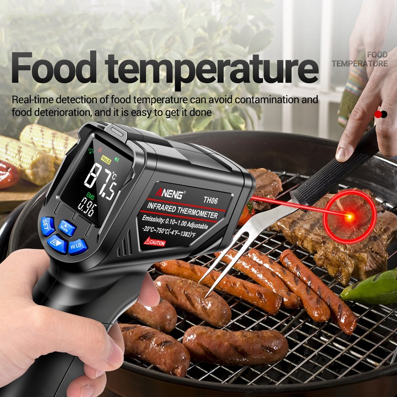 Infrared Laser Thermometer High Low Temperature Alarm High Accuracy Non