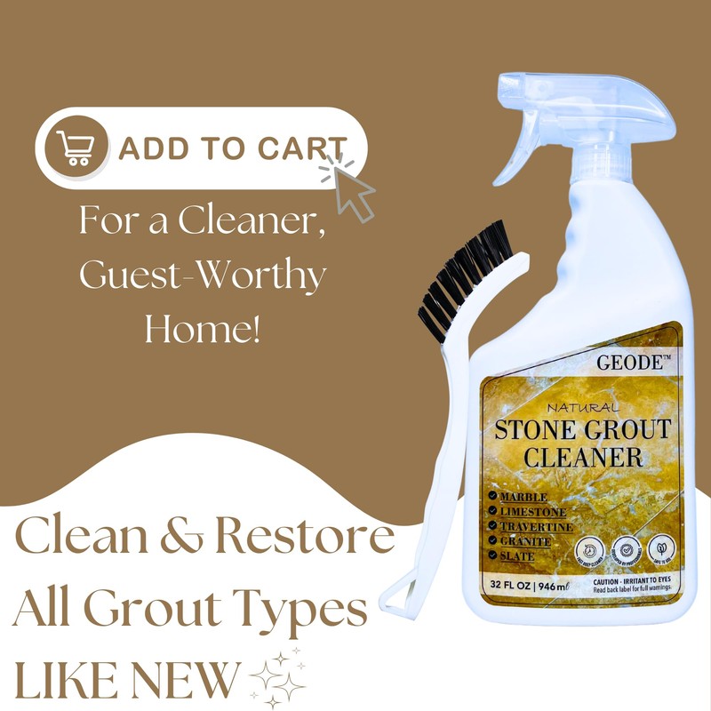 Natural Stone Grout Cleaner, Safe for Marble, Travertine, Limestone, Tile