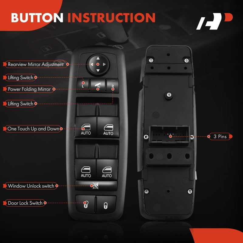 A-Premium Master Power Interruptor de ventana compatible con Chrysler Pacifica
