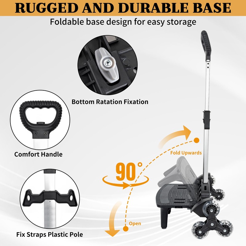 Backpack Trolley with Edge Guard 6-Wheels Rolling Dolly Cart for