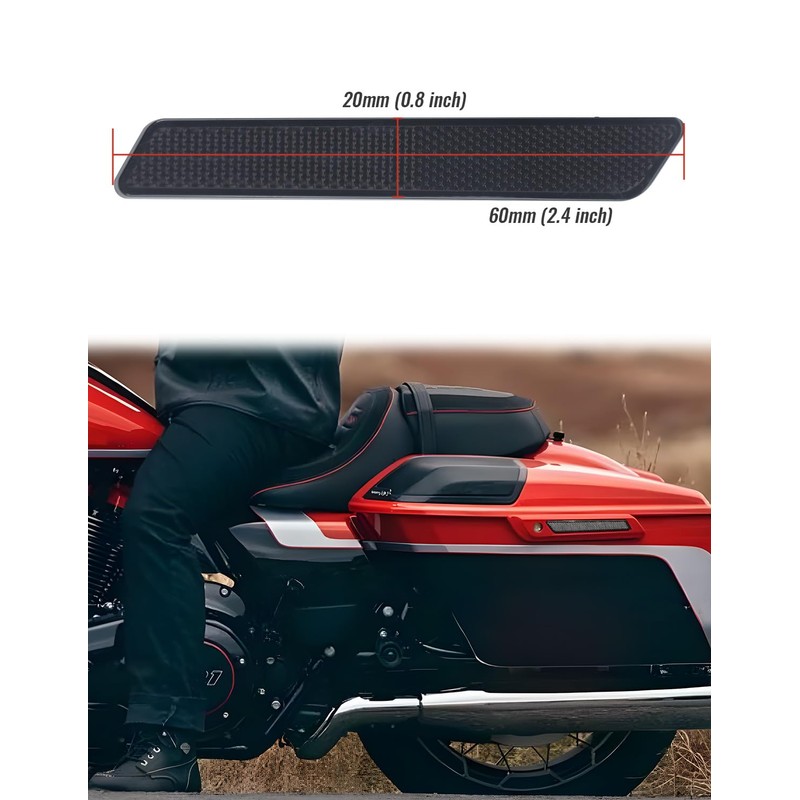 LUXEMOTO Saddlebag Reflectors Inserts for Street Road Glide 2024+, Smoked