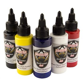 Paasche Airbrush Extreme Air Paint, Black, White, Red, Blue & Yellow (5 Pack)