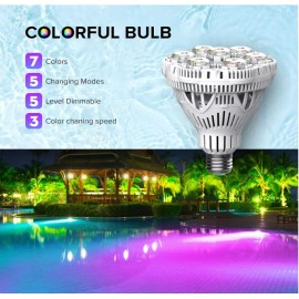 SANSI LED Pool Light Bulb for Inground Swimming Pool 30W RGB Color Changing W/ Remote