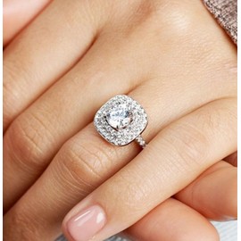 Ladies Ring -925 Sterling Silver Dazzling Round-Cut Simulated Diamond A Stunning Wedding Engagement Bridal Ring R