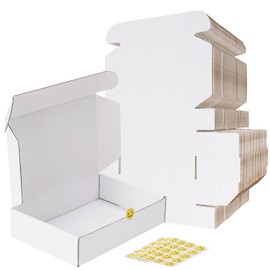 RLAVBL 9x6x2 Shipping Boxes Set of 50, White Corrugated Cardboard Box for Packing, Mailing, Business