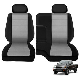 SAPUBK Front Seat Covers Replace for 1995-2000 Toyota Tacoma 60/40 Front Bench with Center Console, Driver and Passenger Knitted Fabric Composite Soft Foam Lining Airmesh Breathable Seat Cover