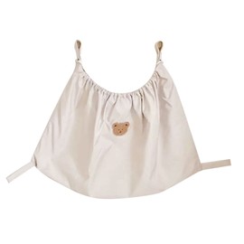 Baby Stroller Bag Minimalist Style Portable Large Capacity Elastic Flexible Polyester Fiber Hanging Diaper Bags Beige