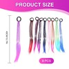Bettinay 8PCS Coloured Hair Extensions, Braided Rubber Bands Wig Braid