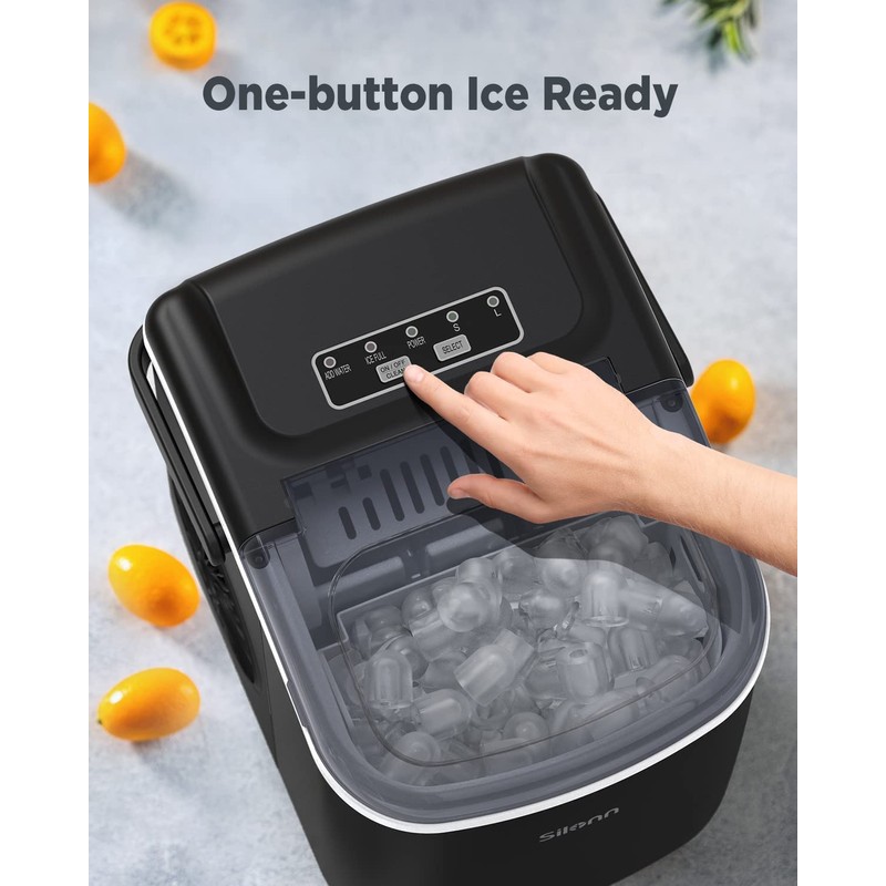 Silonn Countertop Ice Maker, 9 Cubes Ready in 6 Mins,