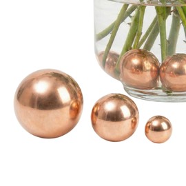 Tsukushido Long Lasting Copper Balls with Copper Ions, 0.4 inch (10 mm), 0.6 inch (15 mm), 0.8 inch (20 mm), Set of 3 Sizes, Water Quality, Antibacterial Effect, Just Put in a Vase, Prevents Water