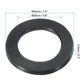 TOP-VIGOR 8Pcs Rubber Flat Washers, 30mm OD 20mm ID 2.5mm Thickness Heavy Duty Black Rubber Grommet Vibration Damping Pads Sealing Gasket Washers for Faucet Pipe Water Hose Fastener Bolt