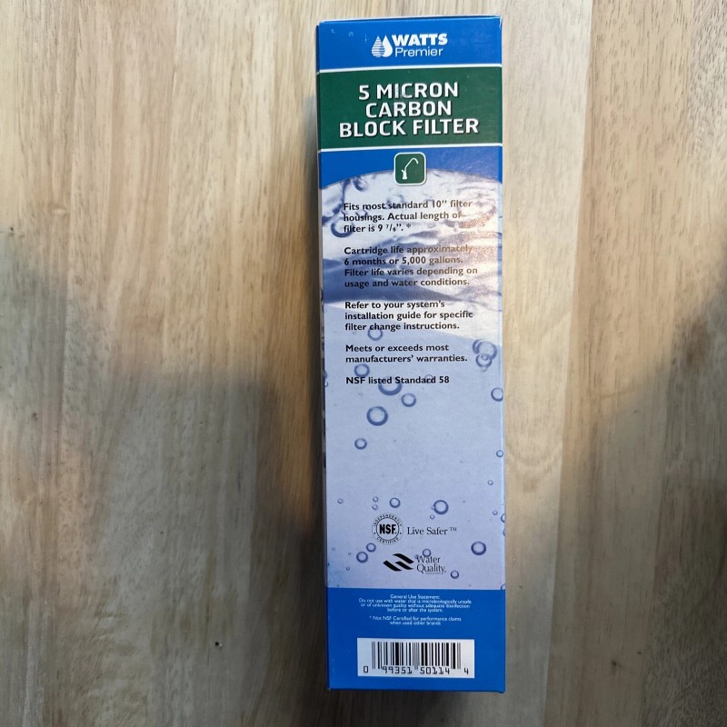 Filter WATTS PREMIER 5 Micron Carbon Block Filter P-CB-5 *L103