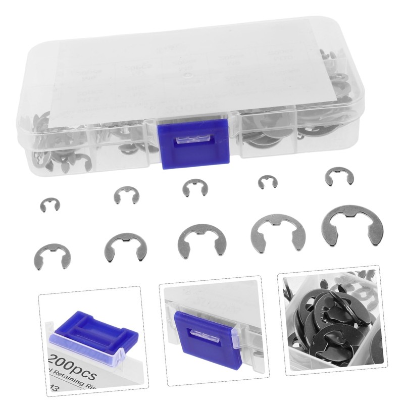 Gatuida External Retaining Rings Assortment Kit Stainless Steel Snap Rings
