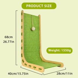 Felt Cat Scratcher for Indoor Cats, 26.8" L Shape Vertical Cat Scratch Pad and Scratch Board, Furniture Protector Wall Scratchers for Kittens and Adult Cats with Bonus Sisal Cat Toy