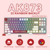 Magic-Refiner AK873 Gaming Keyboard,Rainbow Led Backlit,Hot-Swappable Linear Red Switch,PBT Keycap,75%