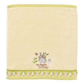 Marushin 1005040200 Ghibli My Neighbor Totoro Hand Towel, Lace Toro, 100% Cotton, Antibacterial, Odor-Resistant, Approx. 13.4 x 14.2 inches (34 x 36 cm)