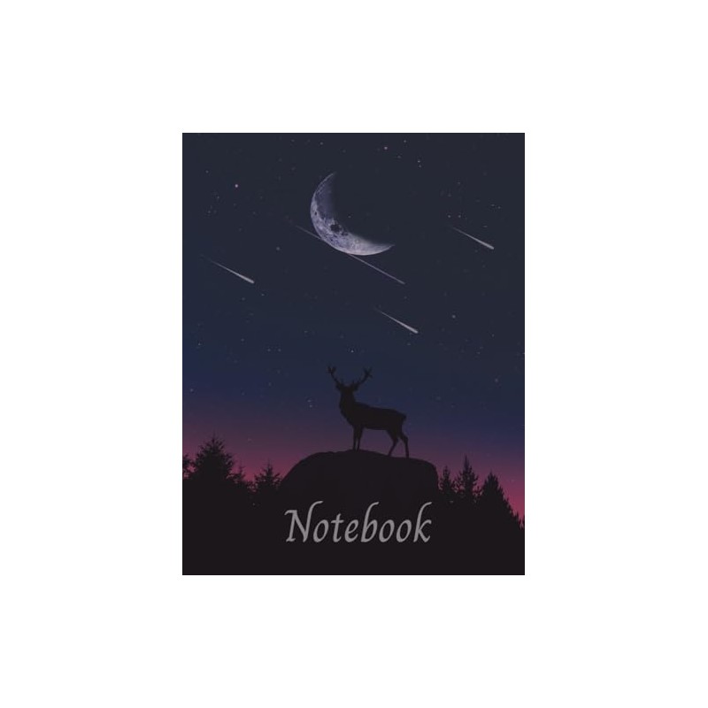 Buck Under Crescent Moon Notebook